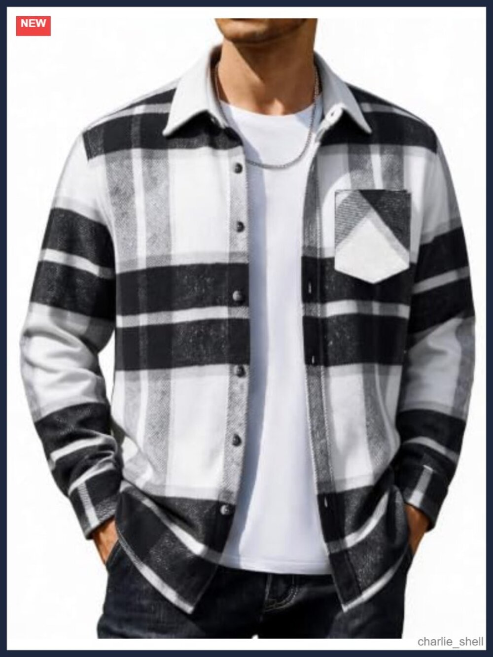 COOFANDY Men's Flannel Shirt Jacket Plaid Button Down Long Sleeve